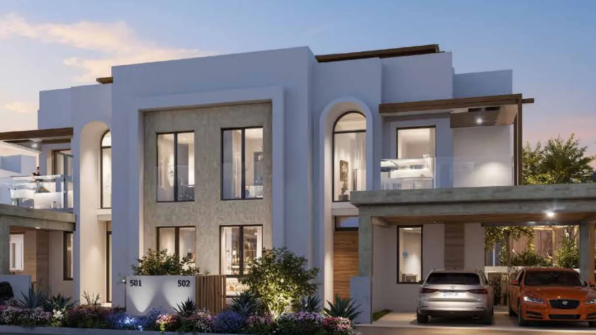 Townhouse at dusk